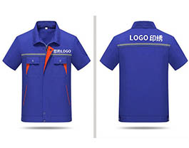 藍色短袖滌棉工作服MZN-