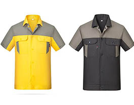 訂制夏季拼色短袖工作服