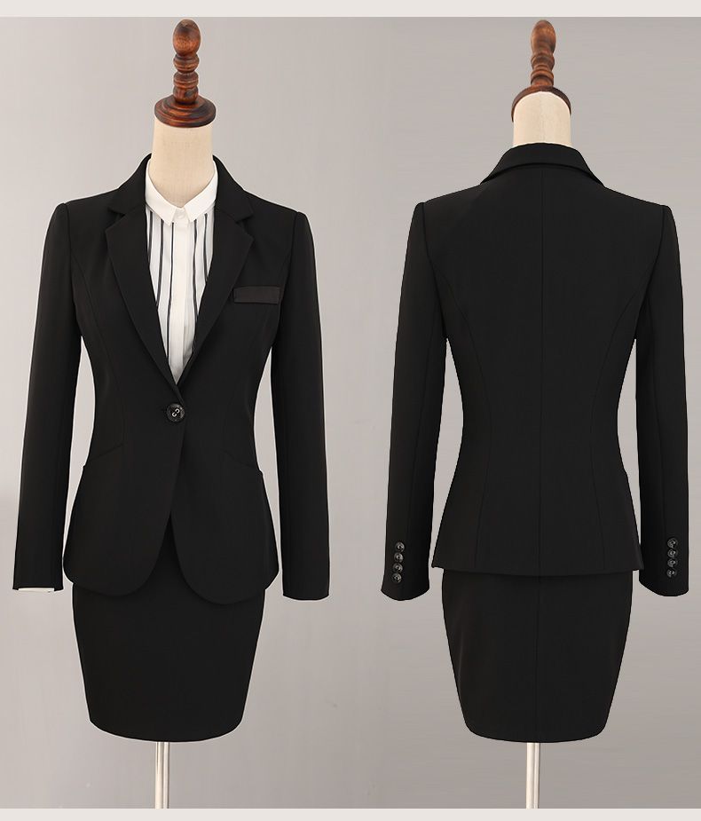 酒店大堂經理女士一粒扣工作服定制